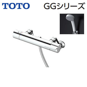 浴室用蛇口 GGシリーズ[壁][シャワー専用][サーモスタット混合水栓][コンフォートウエーブ3モードめっき][スパウトなし][一般地]