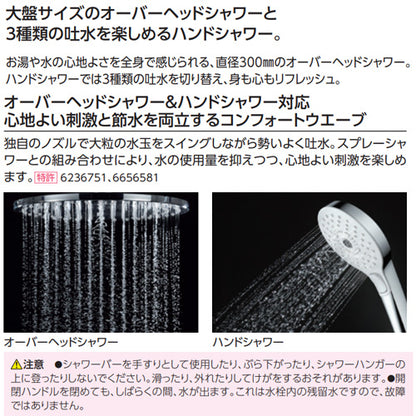 浴室用蛇口[壁][サーモスタット混合水栓][オーバーヘッドシャワー][コンフォートウエーブシャワー][一般地]