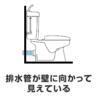 排水管が壁に向かって見えている