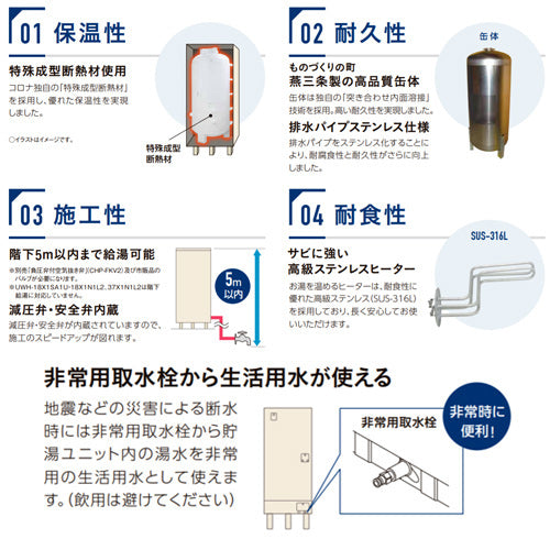 電気温水器[インターホンリモコン付属][給湯専用][460L][角型][スリム][屋内外兼用]