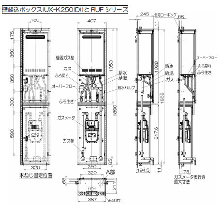 ガスメーターボックス[給湯器部材]