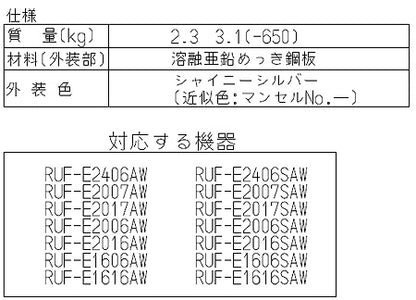 配管カバー[高さ450mm][RUF-Eシリーズ][屋外壁掛型・PS扉内設置型][シャイニーシルバー][給湯器部材]
