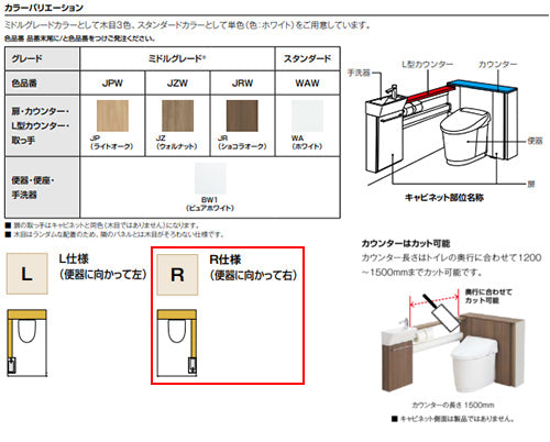 システムトイレ Jフィット[H1][L型][床:排水芯120/200～550mm][間口760～800mm][右仕様][手洗い有り][収納付便器][アクアセラミック][一般地]
