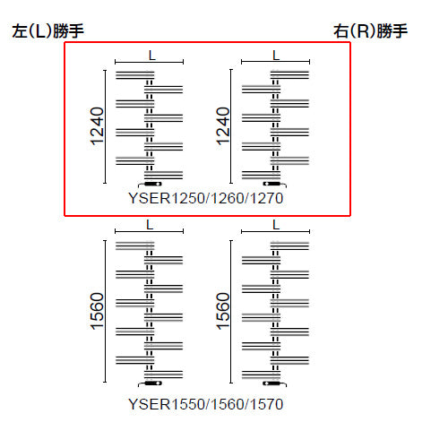●タオルウォーマー[リミテッドスペースヒーター][YSE-Rシリーズ][奥行89mm][幅700mm][高さ1240mm]