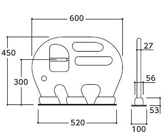 幼児用手すり[床固定][大便器用][ぞう][紙巻器付][天然木製]