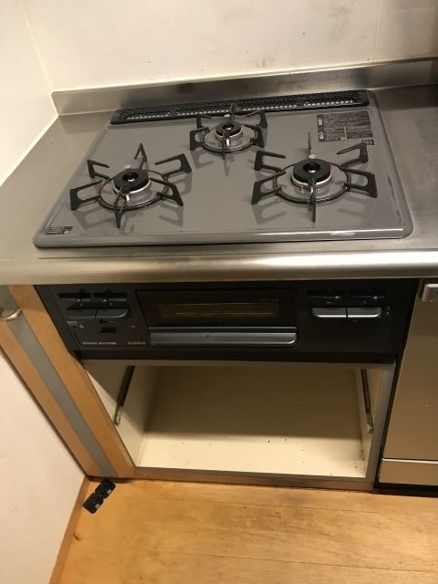 ビルトインガスコンロ交換工事　大阪府大阪市東住吉区　RB32AM4H2S-BW-13A